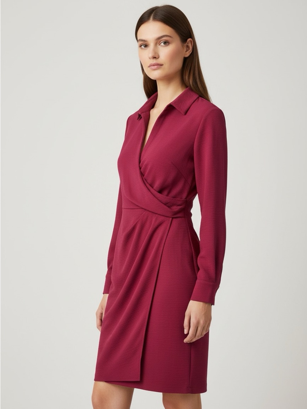 New Calvin Klein Long-Sleeve Red Dress size 8